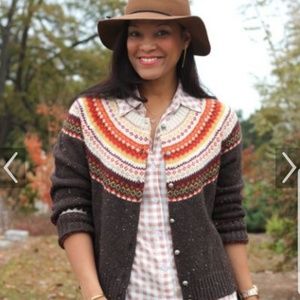 J. JILL FAIR ISLE BUTTON UP CARDIGAN